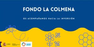 Banner del programa de suport 'La Colmena' de la Fundación Finanzas Éticas, que ha seleccionat la cooperativa de carsharing elèctric de Mallorca..