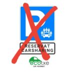 Senyal de de carsharing de la DGT amb el logo d'Ecotxe a sota.