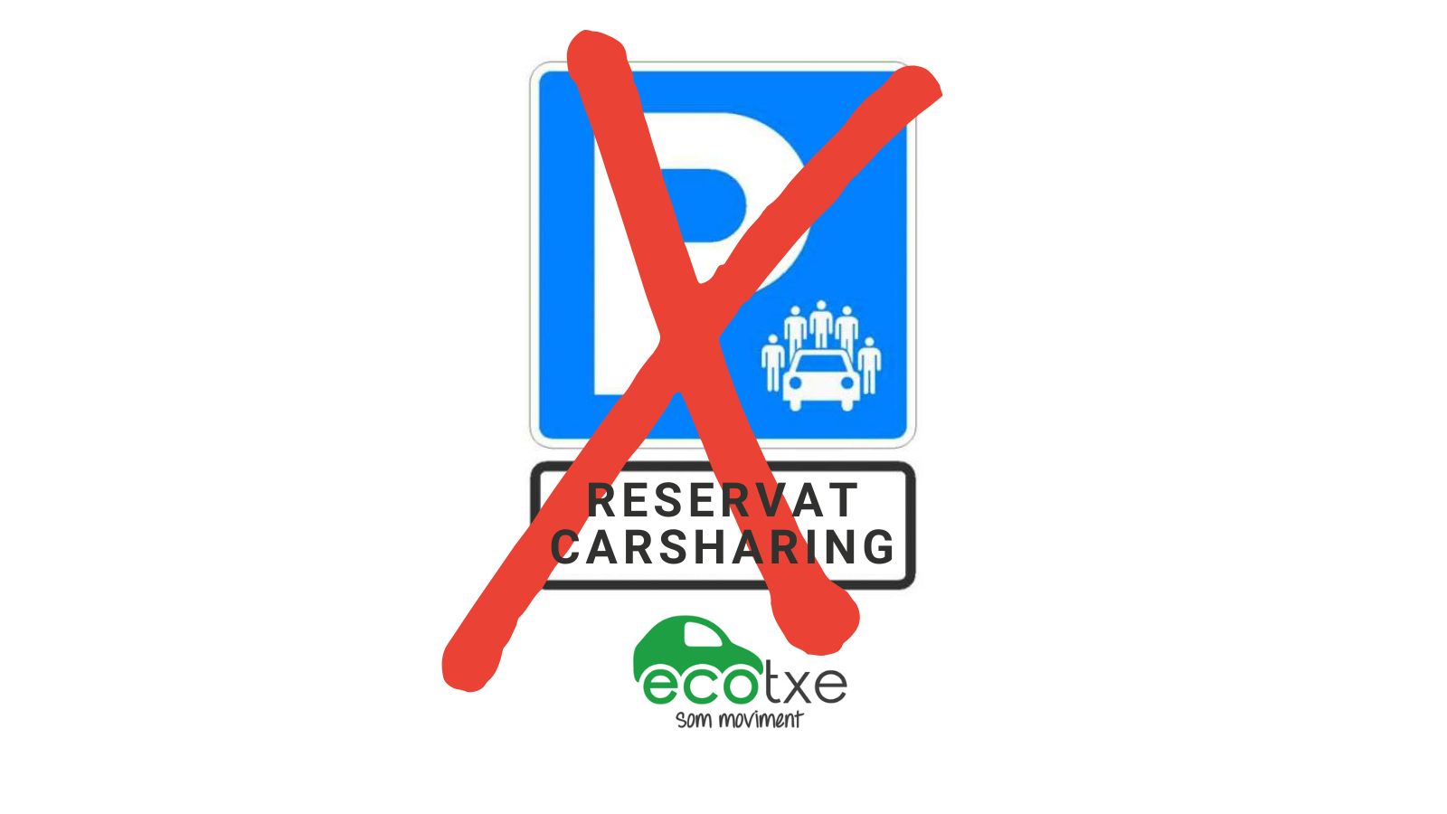 Senyal de de carsharing de la DGT amb el logo d'Ecotxe a sota.